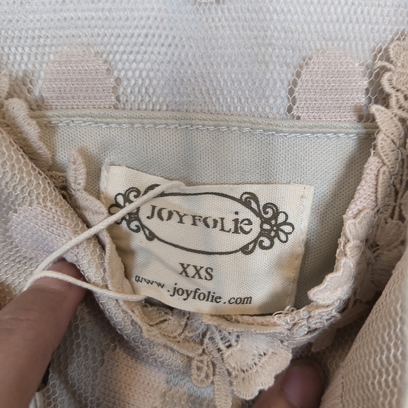 Joyfolie Gigi Lace Hi Low Fairy Dress in Oat Size XXS NWT - Picture 7 of 10